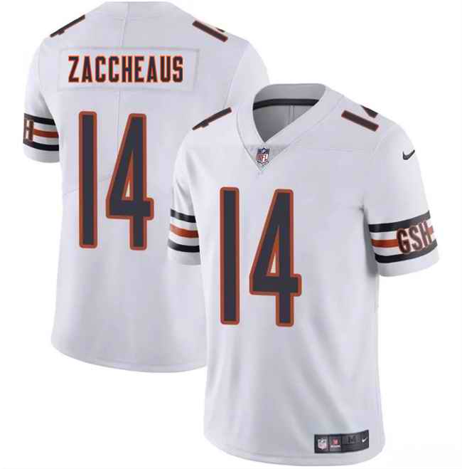 Men's Chicago Bears #14 Olamide Zaccheaus White 2025 Vapor Stitched Football Jersey